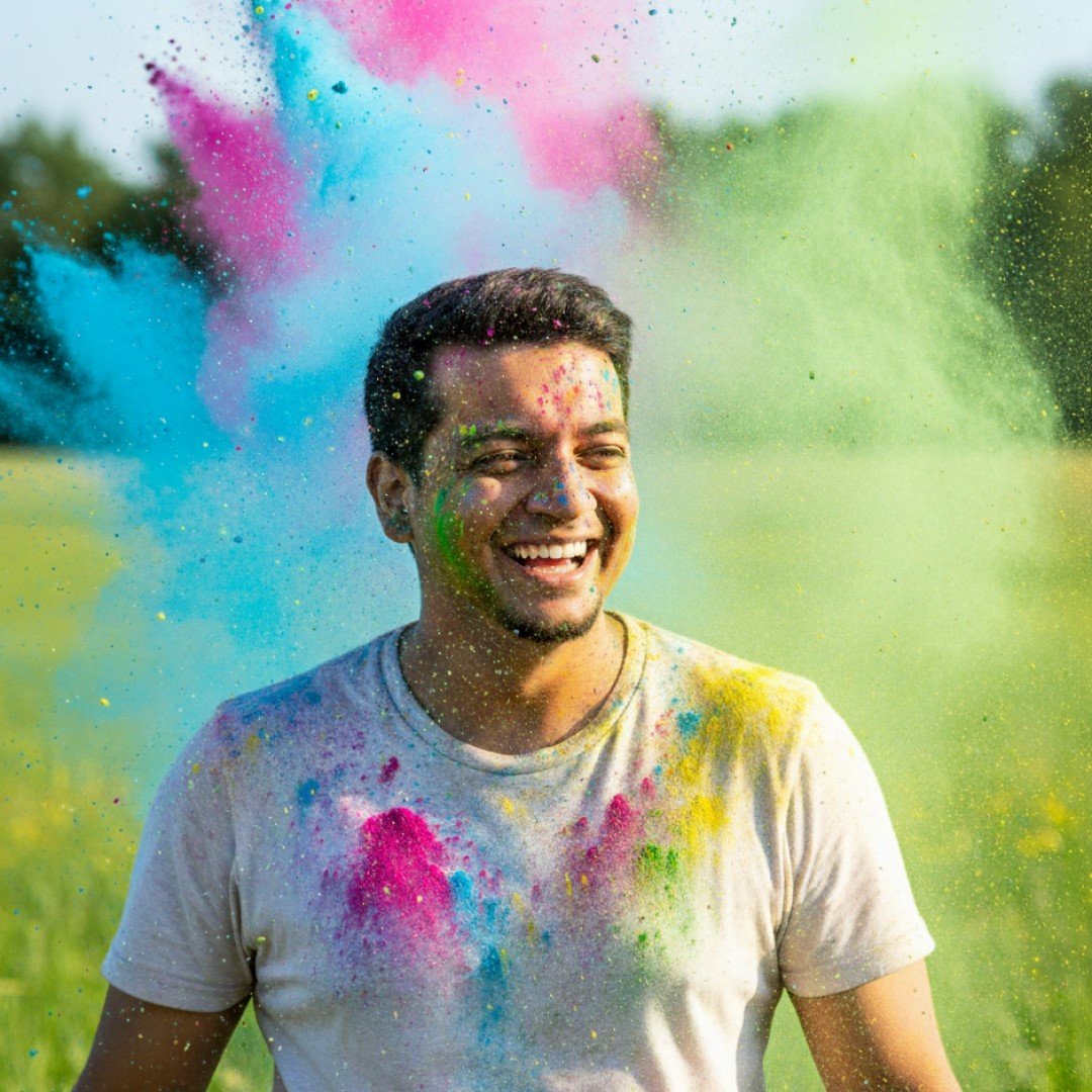 Self-Portrait Prompt Pack Result of Prompt 65 - Powder Burst Smile