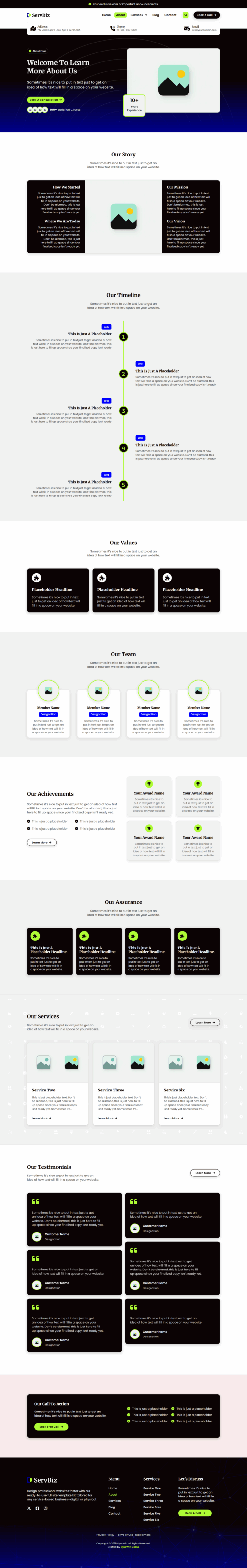 ServBiz About Page - Screenshot - SyncWin