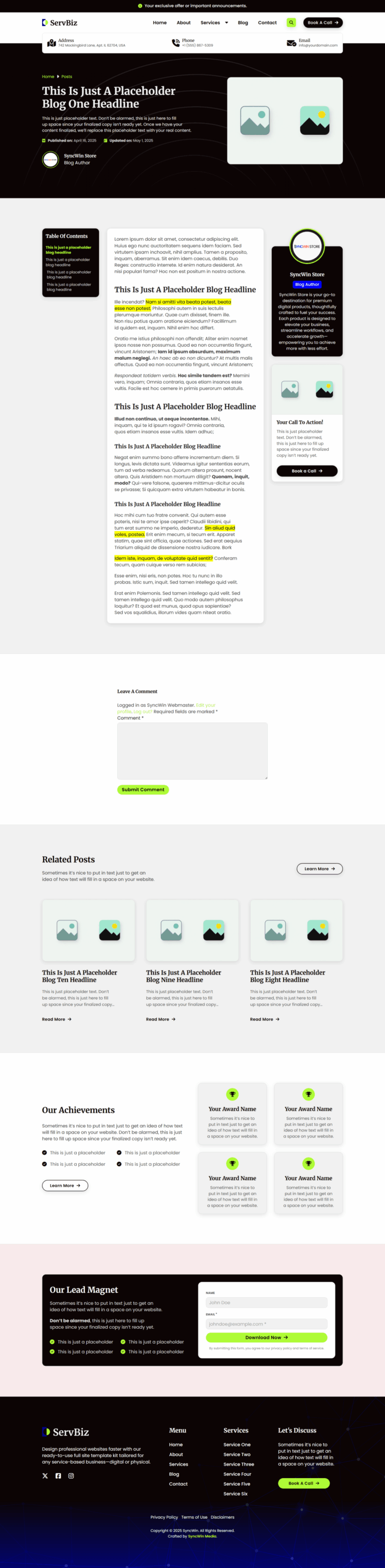 ServBiz Blog Single - Screenshot - SyncWin